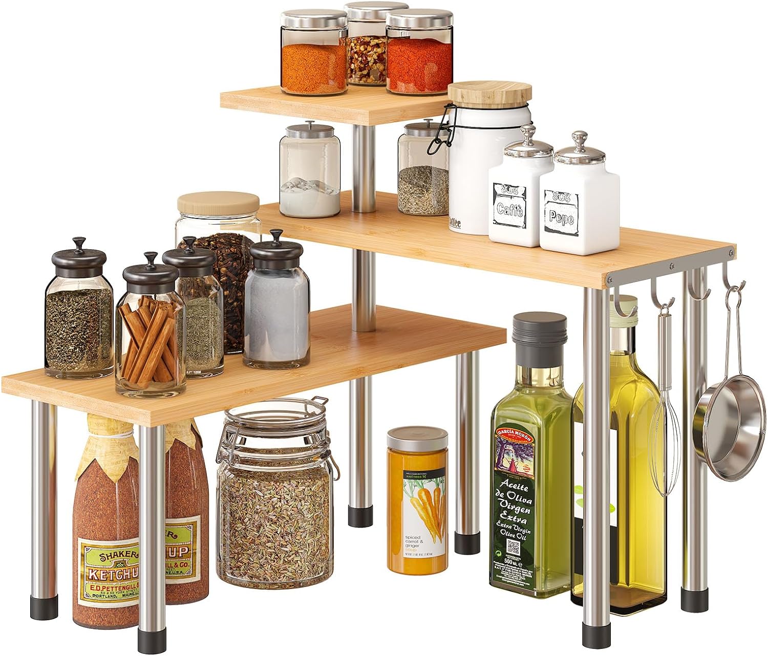 Organizer Tables, Organization, Moveable Corner Shelf for Kitchen, Bathroom , Spice Rack , Coffee Area, Dresser Table -3 Tier Organizer Tables, Organization, Moveable Corner Shelf for Kitchen, Bathroom , Spice Rack , Coffee Area, Dresser Table -3 Tier